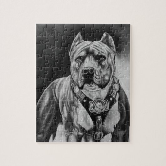 CHARCOIL PITBULL DRAWNING PUZZLESPIEL PUZZLE (Vertikal)