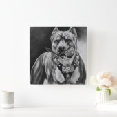CHARCOIL PITBULL WALL CLOCK QUADRATISCHE WANDUHR (Zuhause)