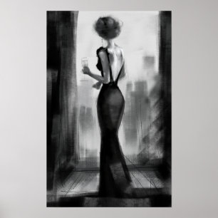 charcoole Luxus extravaganter eleganter Abend Zeit Poster