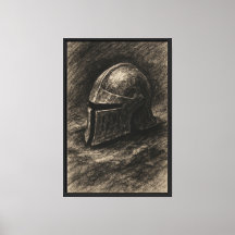 Charcoole-Sketch eines Ritterhelms