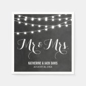 Charcostring Lights Wedding Monogram Serviette (Vorderseite)