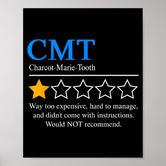 Charcot Marie Tooth Disease Awareness Cmt Not Reco Poster (Vorne)