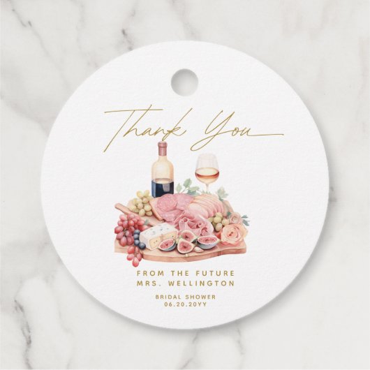 Charcuterie-Board-Brautparty Geschenkanhänger (Rückseite)