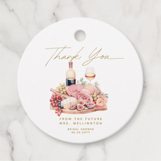 Charcuterie-Board-Brautparty Geschenkanhänger (Vorderseite)