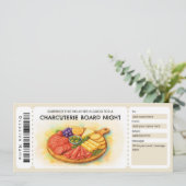 Charcuterie Board Night Gift Certificate Einladung (Stehend Vorderseite)