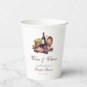 Charcuterie Board Wein & Brautparty Pappbecher (Rückseite)