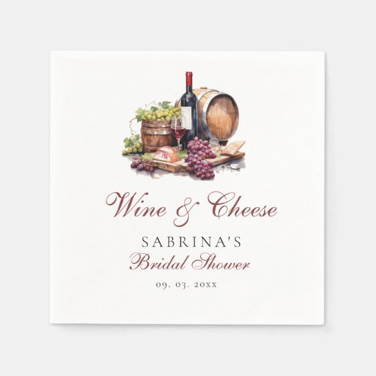 Charcuterie Board Wein & Brautparty Serviette (Vorderseite)