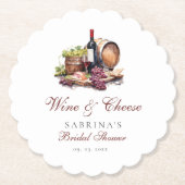 Charcuterie Board Wein & Brautparty Untersetzer (Vorderseite)