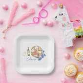 Charcuterie Board Wein & Cheese Monogram Pappteller (Party)