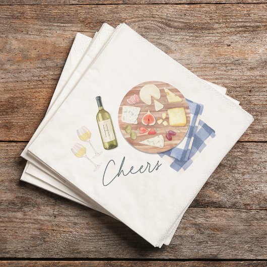 Charcuterie Board Wein & Cheese Monogram Serviette