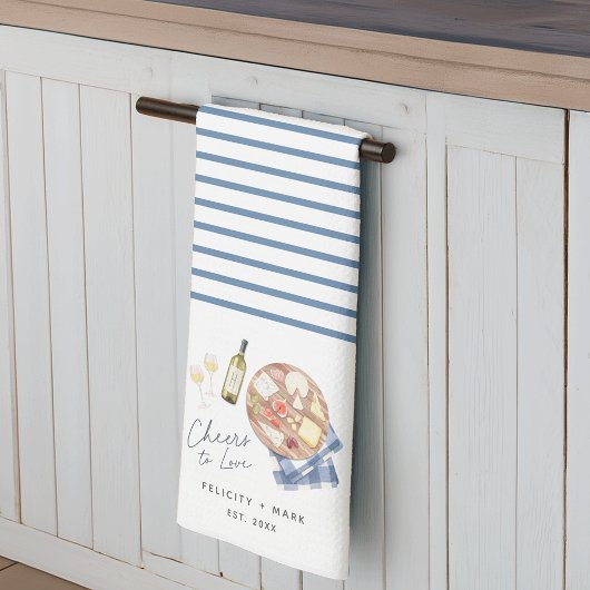 Charcuterie Board Wein & Käse Käse Liebe Geschirrtuch