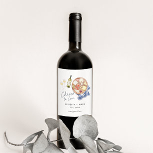 Charcuterie Board Wein & Käse Käse Liebe Weinetikett