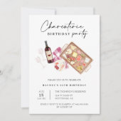 Charcuterie Board Weinkäse Geburtstagsparty Foto Einladung (Vorderseite)