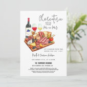 Charcuterie Board Weinkäse Paare Dusche Foto Einladung (Stehend Vorderseite)
