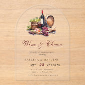 Charcuterie Board Wine & Käse Engagement Party Acryleinladungen (Vorderseite)