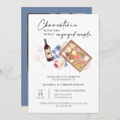 Charcuterie Board Wine & Käse Engagement Party Einladung (Vorne/Hinten)