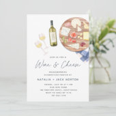 Charcuterie Bretagne Wein & Käse Party Einladung (Stehend Vorderseite)