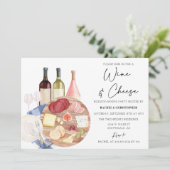 Charcuterie Bretagne Wein & Käse Party Einladung (Stehend Vorderseite)