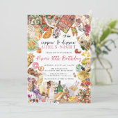 Charcuterie Girls Night Party Einladung (Stehend Vorderseite)