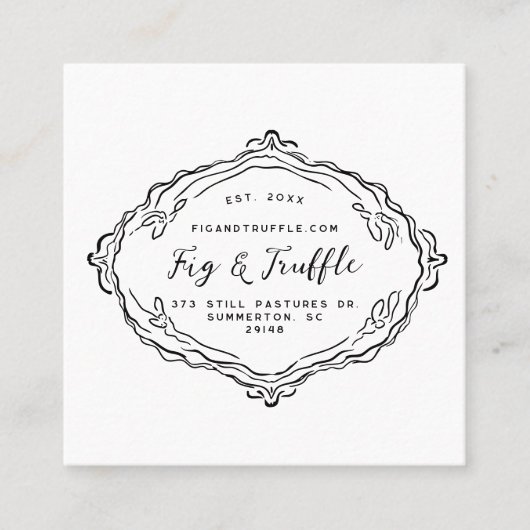 Charcuterie Gourmet Grazing & Catering Branding Quadratische Visitenkarte (Vorderseite)