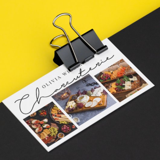 Charcuterie Grazing Board Typografie 3 Foto Visitenkarte