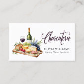 Charcuterie Grazing Board Wasserfarbe Moderne Visitenkarte (Vorderseite)
