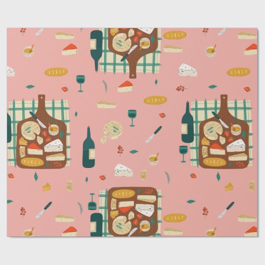 Charcuterie Käseboard Kulinarischer Gourmet-Feinsc Geschenkpapier (Flach)