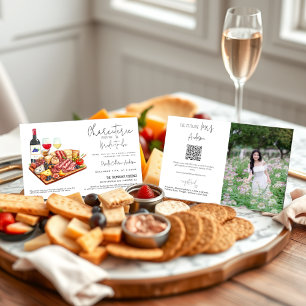 Charcuterie-Party mit dem Bride QR Code Foto Einladung