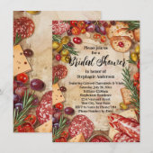 Charcuterie Theme Bridal Dusche Einladung (Vorne/Hinten)
