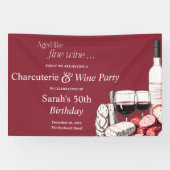 Charcuterie und Roter Wein 50. Geburtstag Banner (Horizontal)