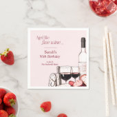 Charcuterie und Wine Party 50. Geburtstagsrot Serviette (Beispiel)