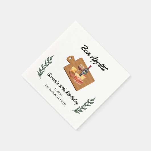 Charcuterie und Wine Picnic Serviette (Ecke)