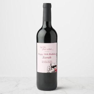Charcuterie & Wein 50. Geburtstagsfeier Blush Weinetikett