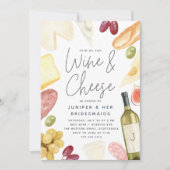 Charcuterie Wein & Käse Bridesmaids Brunch Einladung (Vorderseite)
