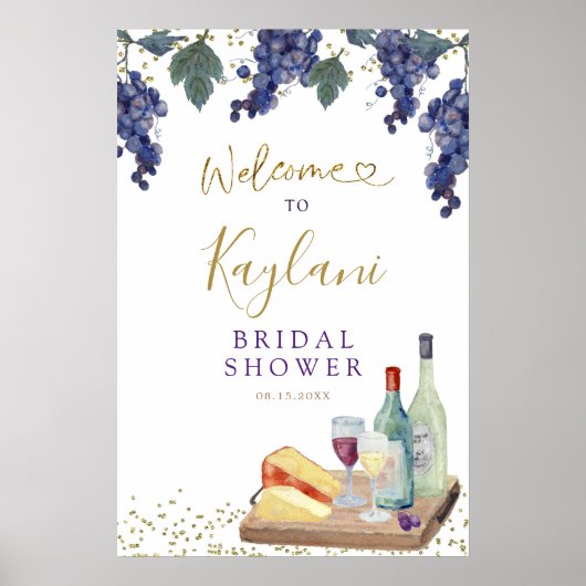 Charcuterie Wine Brautparty Begrüßung Poster (Vorne)