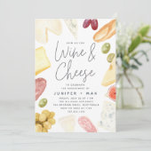 Charcuterie Wine & Käse Engagement Party Einladung (Stehend Vorderseite)