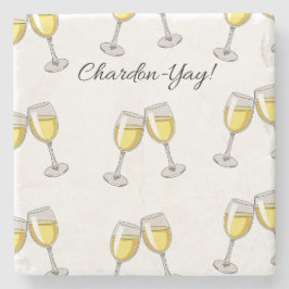 Chardon-Yay! White Wineglasses Steinuntersetzer