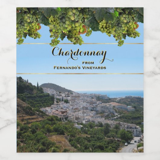 Chardonnay (anpassbar) weinetikett (Einzelnes Label)