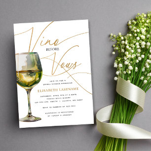 Chardonnay Gold Vino Before Vows Brautparty-Einlad Einladung