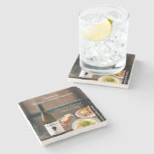 Chardonnay-Wein-Paarung/Die Küche meistern Steinuntersetzer (Seitenansicht)