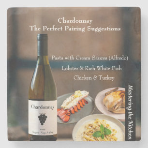 Chardonnay-Weinbegleitung/Meisterung der Küche Steinuntersetzer