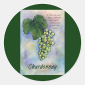 Chardonnay Weintrauben & Beschreibung Aufkleber (Vorderseite)