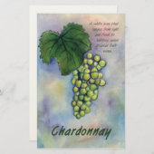 Chardonnay Weintrauben & Beschreibung Geschichten Briefpapier (Vorne/Hinten)
