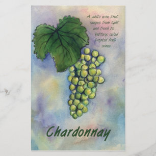 Chardonnay Weintrauben & Beschreibung Geschichten Briefpapier