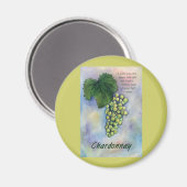 Chardonnay Weintrauben & Beschreibung Magnet (Vorderseite/Rückseite)