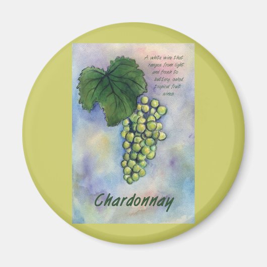 Chardonnay Weintrauben & Beschreibung Magnet (Vorne)