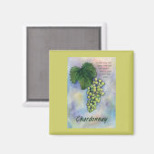 Chardonnay Weintrauben & Beschreibung Magnet (Vorderseite/Rückseite)