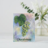 Chardonnay Weintrauben & Beschreibung Postkarte (Stehend Vorderseite)