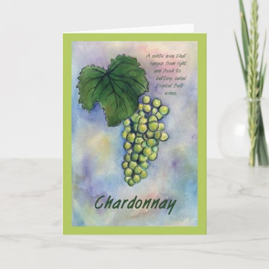 Chardonnay Weintrauben Weinkarte Karte (Vorderseite)