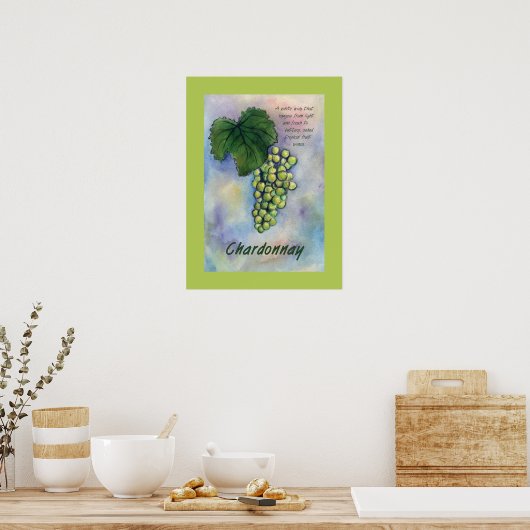 Chardonnay Wine Grapes Poster (Küche)